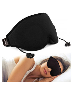 Máscara de Sueño ZenShade Negra con Tapones para Oídos