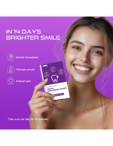 Tiras Blanqueadoras de Dientes Amkuqzt - 28 Tiras (14 Tratamientos)