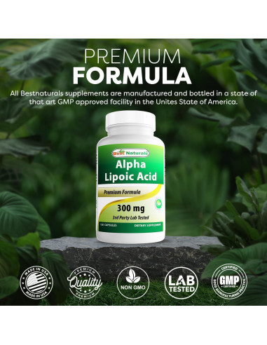 Ácido Lipoico 300 mg Mejores Naturales 120 Cápsulas