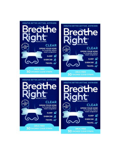 Tiras Nasales Breathe Right Transparent Piel Sensible 30 Pzas