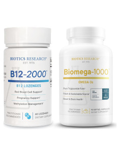 Biotics Research B12-2000 y Biomega-1000 Omega-3 60 Pastillas