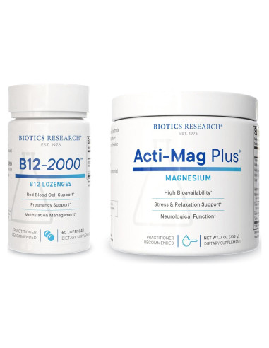 Biotics Research B12-2000 Pastillas + Acti-Mag Plus 198g