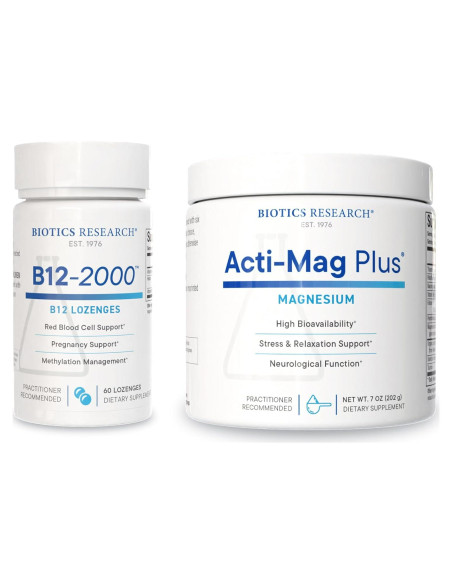 Biotics Research B12-2000 Pastillas + Acti-Mag Plus 198g