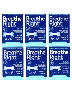 Tiras Nasales Breathe Right Transparent Piel Sensible 30 Unidades