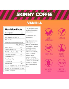 Café Instantáneo Skinny Boost Vainilla 139.5g - Sin Azúcar 2