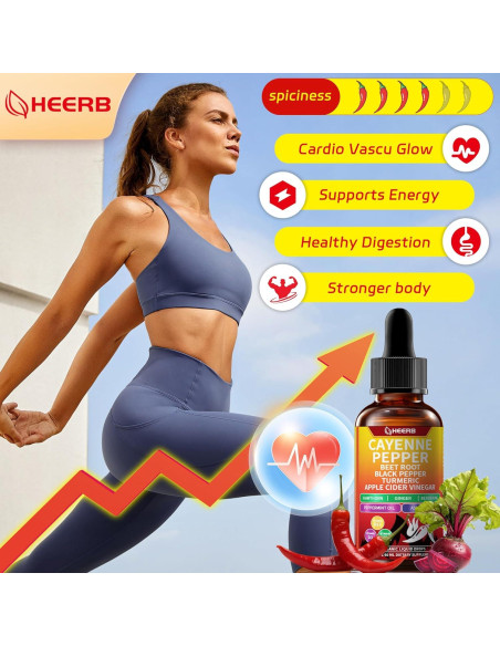 Gotas de Pimienta de Cayena HEERB 60ml - Suplemento Vegano