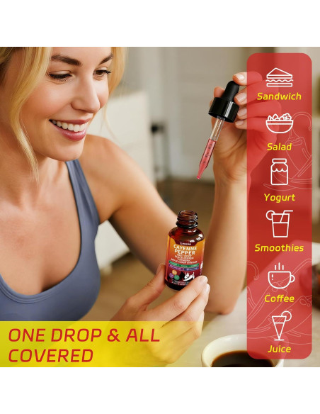 Gotas de Pimienta de Cayena HEERB 60ml - Suplemento Vegano