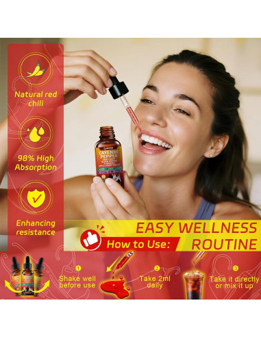 Gotas de Pimienta de Cayena HEERB 60ml - Suplemento Vegano