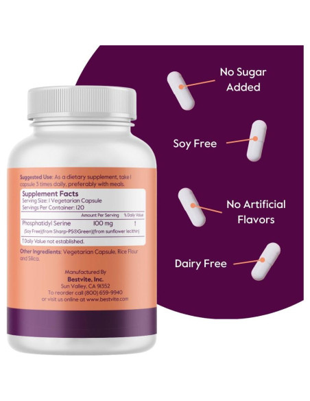 Fosfatidilserina 100mg Bestvite - 240 Cápsulas Veganas