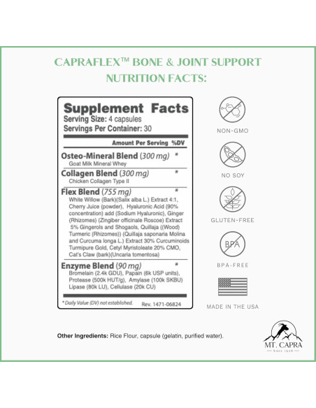 Suplemento Articular CapraFlex Mt. Capra | 120 Cápsulas