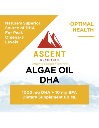 Aceite de Algas DHA Omega-3 Ascent Nutrition 60ml Vegano