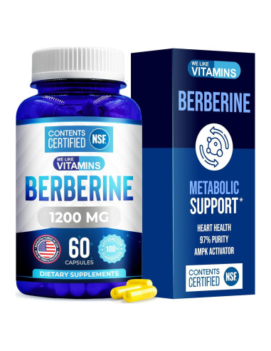 Suplemento de Berberina HCL Nos Gustan las Vitaminas 1200mg - 60 Cápsulas Vegetarianas
