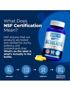 Suplemento de Berberina HCL Nos Gustan las Vitaminas 1200mg - 60 Cápsulas Vegetarianas 2