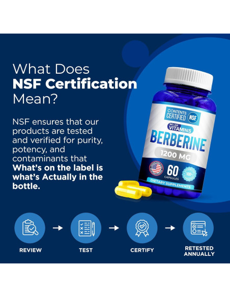 Suplemento de Berberina HCL Nos Gustan las Vitaminas 1200mg - 60 Cápsulas Vegetarianas