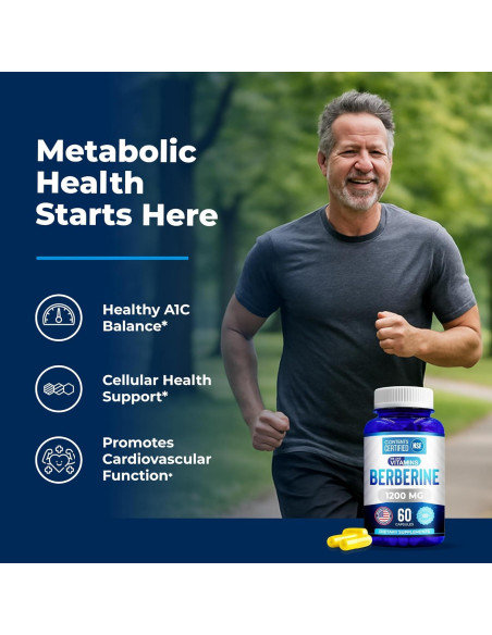 Suplemento de Berberina HCL Nos Gustan las Vitaminas 1200mg - 60 Cápsulas Vegetarianas