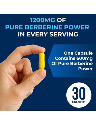 Suplemento de Berberina HCL Nos Gustan las Vitaminas 1200mg - 60 Cápsulas Vegetarianas