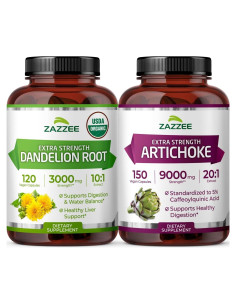 Extracto de Hoja de Alcachofa y Diente de León Zazzee 60 cápsulas