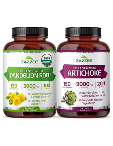 Extracto de Hoja de Alcachofa y Diente de León Zazzee 60 cápsulas