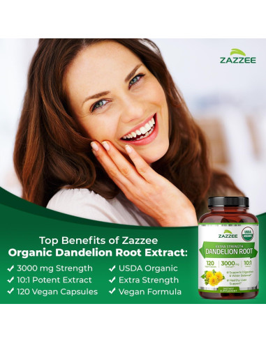 Extracto de Hoja de Alcachofa y Diente de León Zazzee 60 cápsulas