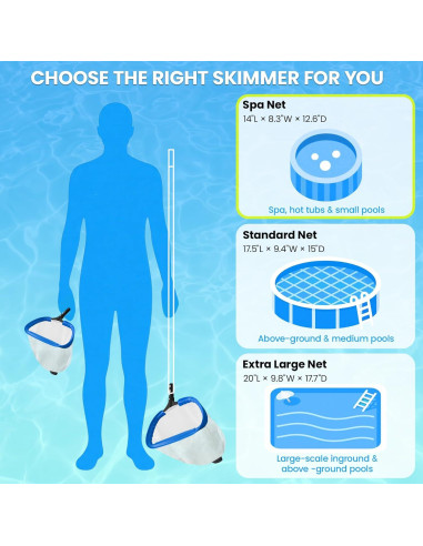 Red de Skimmer de Piscina Poolvio 35.56 cm - Malla Ultra-Fina