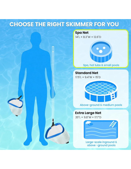 Red de Skimmer de Piscina Poolvio 35.56 cm - Malla Ultra-Fina