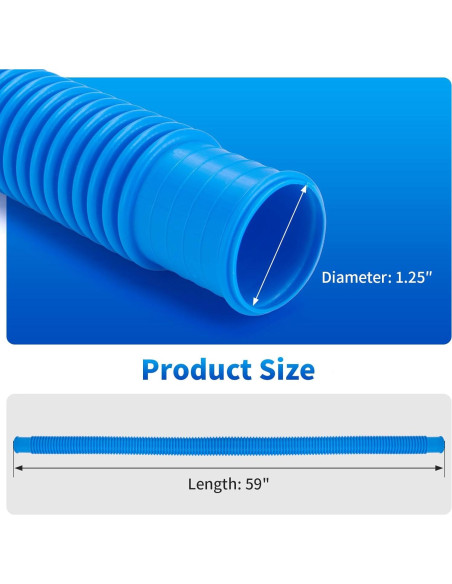 Kit de Mangueras de Piscina RSYEKU 1.25" x 149.86 cm con Abrazaderas