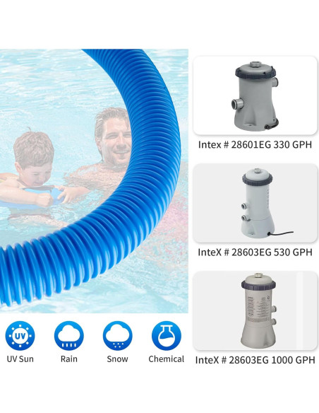 Kit de Mangueras de Piscina RSYEKU 1.25" x 149.86 cm con Abrazaderas