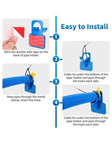 Kit de Mangueras de Piscina RSYEKU 1.25" x 149.86 cm con Abrazaderas