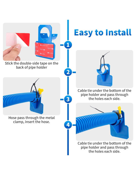 Kit de Mangueras de Piscina RSYEKU 1.25" x 149.86 cm con Abrazaderas