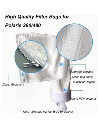 Bolsa de Limpieza de Malla Nylon Polaris 280 480 - Paquete de 2