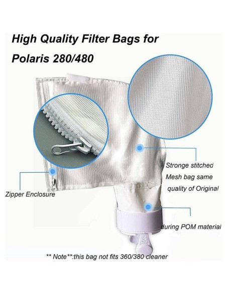 Bolsa de Limpieza de Malla Nylon Polaris 280 480 - Paquete de 2