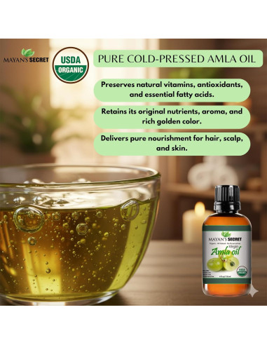 Aceite de Amla Puro Secreto Maya 118ml Orgánico Prensado en Frío