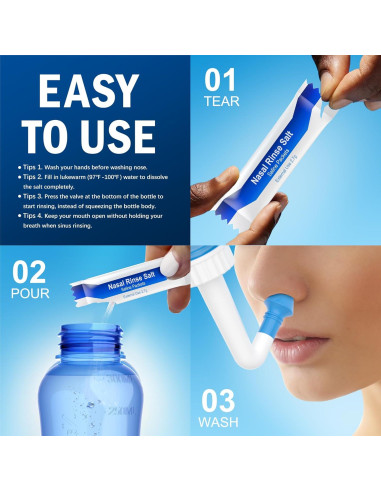 Botella Lavado Nasal MAOEVER 300 ml con 30 Paquetes Sal