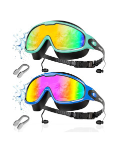 Gafas de Natación Aegend Adultos Anti-Niebla UV con Tapones