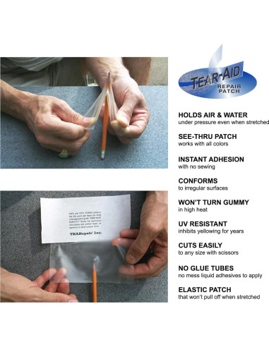 Kit de Reparación Subacuática TEAR-AID para Vinilo - 5 Piezas