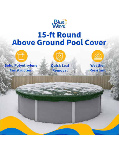 Cubierta de piscina elevada Blue Wave 15 pies redonda invierno