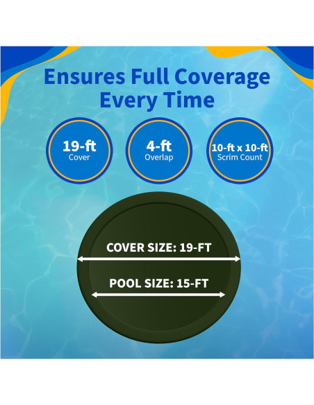 Cubierta de piscina elevada Blue Wave 15 pies redonda invierno