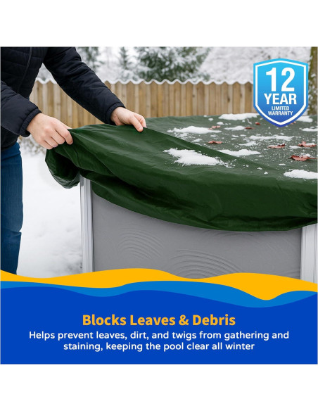 Cubierta de piscina elevada Blue Wave 15 pies redonda invierno