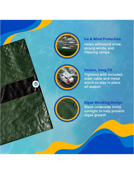 Cubierta de piscina elevada Blue Wave 15 pies redonda invierno