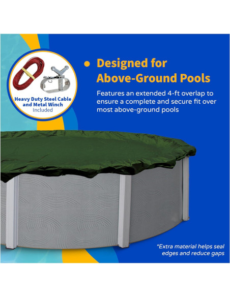 Cubierta de piscina elevada Blue Wave 15 pies redonda invierno