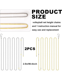 Cadenas de Altura para Red de Voleibol TOYMIS 2.5m 2 Piezas 2