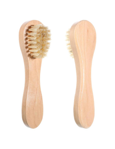 2 Cepillos Secos Faciales de Madera Natural Ajcotahm