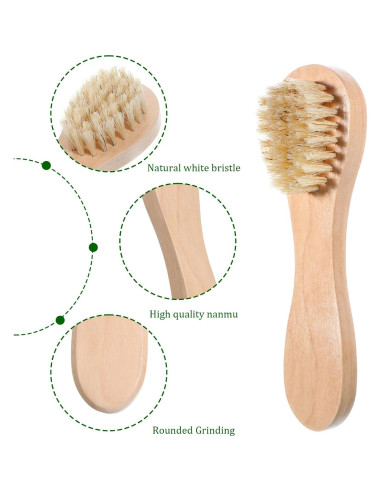 2 Cepillos Secos Faciales de Madera Natural Ajcotahm