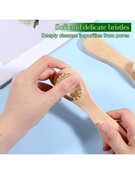 2 Cepillos Secos Faciales de Madera Natural Ajcotahm