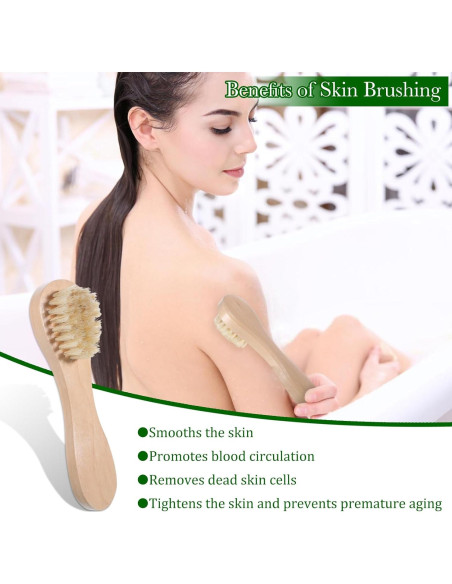 2 Cepillos Secos Faciales de Madera Natural Ajcotahm