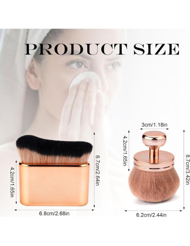 2 Brochas de Maquillaje Ovaladas y Planas PEUTIER Oro Rosa