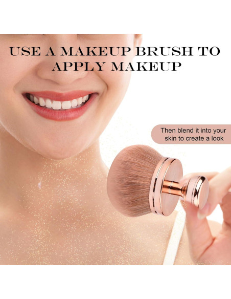 2 Brochas de Maquillaje Ovaladas y Planas PEUTIER Oro Rosa