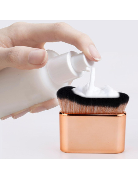 2 Brochas de Maquillaje Ovaladas y Planas PEUTIER Oro Rosa