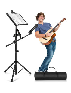Atril de Música Plegable Vangoa con Soporte de Micrófono y Teléfono 2