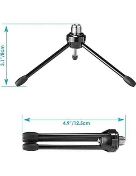 Soporte de micrófono de trípode plegable con pies antideslizantes